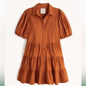 Abercrombie & Fitch- Poplin Puff Sleeve Shirt Dress